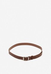 Brązowy Pasek z Ozdobną Klamrą Filariela. Brązowe paski Renee, bez wzorów, eleganckie. Za 14.99 zł.