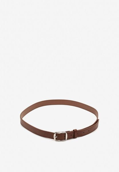 Brązowy Pasek z Ozdobną Klamrą Filariela. Brązowe paski Renee, bez wzorów, eleganckie. Za 14.99 zł.