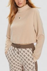 GUESS Beżowa damska bluza Olympe, Rozmiar L. Brązowe bluzy Guess, l, z aplikacjami, bez ramiączek, bez kaptura. W wyprzedaży za 197.99 zł.