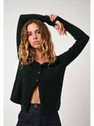 AUTHENTIC CASHMERE Kaszmirowy kardigan "Chalais" w kolorze ciemnozielonym rozmiar: L. Zielone swetry AUTHENTIC CASHMERE, l, bez wzorów, z kaszmiru, bez ramiączek. Za 347.99 zł.