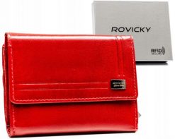 Portfel damski Rovicky CPR-121-BAR czerwony. Czerwone portfele ROVICKY, bez wzorów, ze skóry. Za 85.99 zł.
