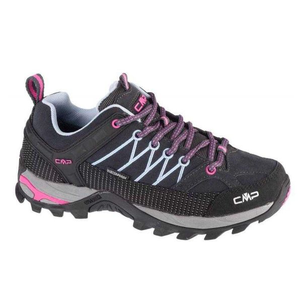 Damskie Buty Turystyczne Rigel Suede Low Cut. Czarne buty trekkingowe CMP, bez wzorów, z nylonu, bez zapięcia, trekkingowe. Za 602.99 zł.