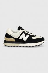 New Balance sneakersy U574lgra kolor czarny. Czarne buty sportowe lifestyle New Balance, bez wzorów, z gumy, sportowe, z okrągłym noskiem, bez zapięcia. W wyprzedaży za 449.99 zł.