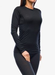 Bluza termoaktywna damska Sensor Merino Air Tee LS. Czarne bluzy Sensor, l, bez wzorów, z materiału, bez kaptura, narciarskie. Za 307.99 zł.