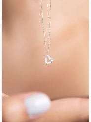 Heliophilia Srebrny naszyjnik z zawieszką - dł. 43 cm rozmiar: onesize. Szare naszyjniki Heliophilia, z materiału, z cyrkonią, srebrne. Za 56.99 zł.