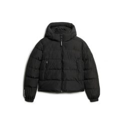 Damska kurtka puchowa Superdry Hooded Sports. Czarne kurtki Superdry, na zimę, s, bez wzorów, z polaru, eleganckie, bez kaptura. Za 456.00 zł.
