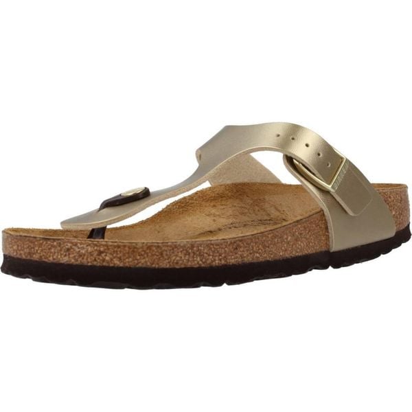 Japonki damskie Birkenstock Gizeh. Żółte japonki Birkenstock, bez wzorów, z materiału. Za 296.10 zł.