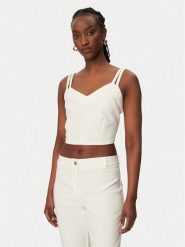 Rinascimento Top CFC0127891003 Biały Slim Fit. Białe topy Rinascimento, xl, bez wzorów, z syntetyku, bez kołnierzyka, bez ramiączek. Za 399.99 zł.