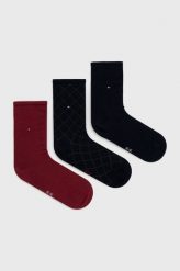 Tommy Hilfiger skarpetki (3-pack) damskie kolor granatowy. Niebieskie skarpetki Tommy Hilfiger, bez wzorów. Za 69.99 zł.