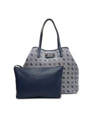 Guess Torebka Neda HWJP96 54240 Granatowy. Niebieskie shopper bag Guess, z aplikacjami, z materiału, bez dodatków. Za 439.99 zł.