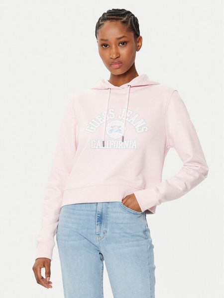 Guess Bluza W5RQ29 K68I4 Beżowy Regular Fit. Brązowe bluzy Guess, xs, z aplikacjami, z bawełny, bez ramiączek, bez kaptura. Za 209.99 zł.