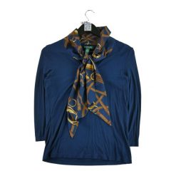 Damski sweter w kolorze granatowym. Niebieskie swetry Ralph Lauren, l, bez wzorów, eleganckie, bez ramiączek. Za 85.16 zł.