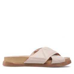 Klapki Nessi. Brązowe klapki Nessi, bez wzorów, bez obcasa, bez zapięcia. Za 229.99 zł.