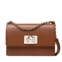 Torebka Furla. Brązowe kopertówki Furla, bez wzorów, wizytowe, bez dodatków. Za 1,619.00 zł.