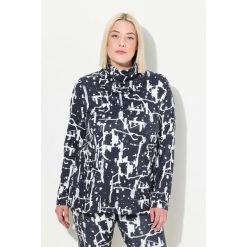 Damskie Bluzka funkcyjna komin dekolt w szpic długi rękaw z recyklingu. Czarne szaliki i kominy Ulla Popken, bez wzorów, z elastanu. Za 179.99 zł.