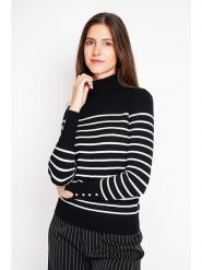 ASSUILI Golf w kolorze czarno-białym rozmiar: 40. Białe swetry Assuili, bez wzorów, klasyczne, bez ramiączek. Za 104.99 zł.