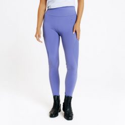 Legginsy jeździeckie damskie letnie full grip - niebieskie. Niebieskie legginsy FOUGANZA, bez wzorów, z materiału, długie. Za 129.99 zł.