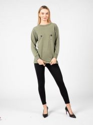 Pinko Bluza "Corona" | 1S100B Y7QQ | Kobieta | Wojskowa Zieleń. Zielone bluzy Pinko, s, bez wzorów, z bawełny, bez kaptura. W wyprzedaży za 349.00 zł.