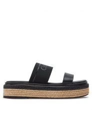Calvin Klein Klapki Wedge Slide He HW0HW01966 Czarny. Czarne klapki Calvin Klein, bez wzorów, z materiału, bez obcasa, bez zapięcia. Za 299.99 zł.