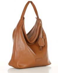 Worek hobo bag MARCO MAZZINI brąz camel s285b. Brązowe torebki klasyczne bez wzorów, ze skóry, na ramię, bez dodatków. Za 389.00 zł.