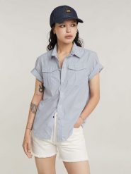 G-Star Bluzka w kolorze błękitnym rozmiar: XL. Niebieskie bluzki G-Star, xl, bez wzorów, z bawełny, retro, bez kołnierzyka, bez ramiączek. Za 158.47 zł.