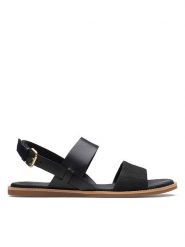 Clarks Skórzane sandały w kolorze czarnym rozmiar: 36. Czarne sandały Clarks, bez wzorów, klasyczne, z otwartym noskiem, bez obcasa, bez zapięcia. Za 134.53 zł.