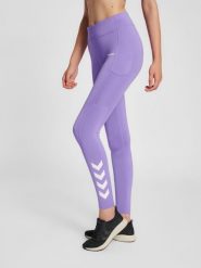 Damskie legginsy mid-rise Hummel MT Chipo. Niebieskie legginsy sportowe Hummel, na lato, xl, bez wzorów, z elastanu, na fitness i siłownię. Za 214.00 zł.