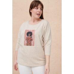 Bluzka Damska Aurra Plus Size Lino. Bluzki blue shadow, plus size, z aplikacjami, z bawełny, bez kołnierzyka, plus size, bez ramiączek. Za 219.90 zł.