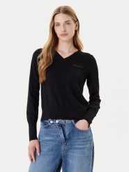 Guess Jeans Sweter W4BR84 Z3HO2 Czarny Regular Fit. Czarne swetry Guess Jeans, s, z aplikacjami, z jeansu, bez ramiączek. Za 249.99 zł.