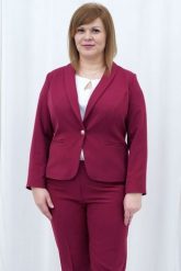 Żakiet do garniuturu wizytowy na podszewce MELA bordowy. Czerwone marynarki i żakiety KARKO, s, bez wzorów, z elastanu, eleganckie, bez ramiączek. Za 259.50 zł.