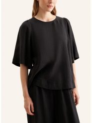 Seidensticker Lniana bluzka w kolorze czarnym rozmiar: 40. Czarne bluzki Seidensticker, bez wzorów, ze lnu, bez kołnierzyka, bez ramiączek. Za 195.06 zł.