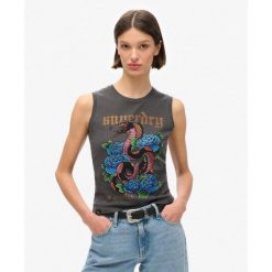 Kamizelka z kryształkami do tatuażu. Brązowe bielizna termoaktywna damska Superdry, bez wzorów, bez ramiączek. W wyprzedaży za 189.70 zł.