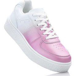 Sneakersy na podeszwie platformie bonprix biało-łososiowy jasnoróżowy. Buty sportowe lifestyle marki bonprix. Za 79.99 zł.