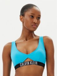 Calvin Klein Swimwear Góra od bikini KW0KW02745 Niebieski. Niebieskie bikini Calvin Klein Swimwear, bez wzorów, z syntetyku. Za 189.99 zł.