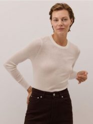 Bluzka z wełny merino - złamana biel. Bluzki Reserved, l, bez wzorów, z wełny, bez kołnierzyka, bez ramiączek. Za 199.99 zł.