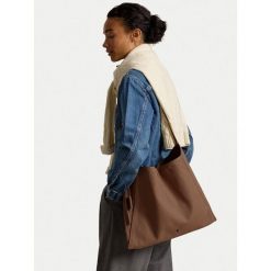 Torebka Polo Ralph Lauren. Brązowe shopper bag Polo Ralph Lauren, bez wzorów, bez dodatków. Za 1,599.00 zł.