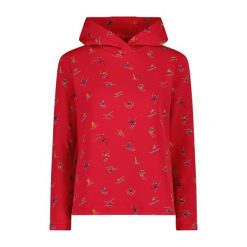 Damska bluza z kapturem CMP. Czerwone bluzy CMP, bez wzorów, sportowe, bez ramiączek, z kapturem. Za 280.20 zł.