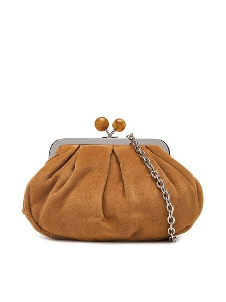 Weekend Max Mara Torebka 2525516164650 Brązowy. Brązowe kopertówki Weekend Max Mara, bez wzorów, ze skóry, wizytowe, bez dodatków. Za 1,239.00 zł.