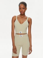 Calvin Klein Jeans Top Label J20J223152 Zielony Slim Fit. Zielone topy Calvin Klein Jeans, l, bez wzorów, z jeansu, bez kołnierzyka, bez ramiączek. Za 289.99 zł.