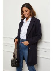 Le Comptoir du Manteau Płaszcz przejściowy w kolorze granatowym rozmiar: 40. Niebieskie płaszcze Le Comptoir du Manteau, bez wzorów, z wełny, klasyczne, bez kaptura. Za 110.29 zł.