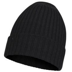 Czapka dla dorosłych Buff Norval Merino Hat Beanie. Czarne czapki zimowe Buff, bez wzorów, z wełny, sportowe. Za 219.90 zł.