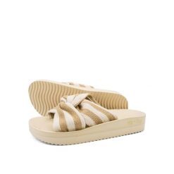Klapki basenowe damskie Flip Flop Wedgy Twist. Brązowe klapki Flip Flop, bez wzorów, sportowe, bez obcasa, bez zapięcia. W wyprzedaży za 87.00 zł.