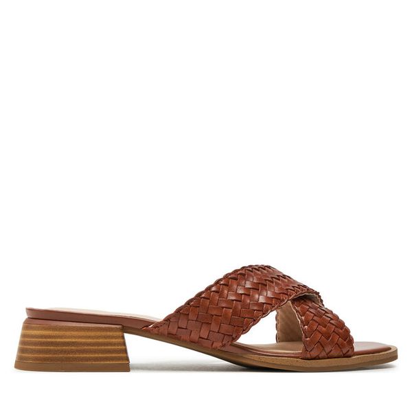 Klapki Caprice. Brązowe klapki Caprice, bez wzorów, bez obcasa, bez zapięcia. Za 199.99 zł.