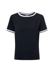 More & More Koszulka damska Kobiety Sztuczne włókno niebieski jednolity, 40. Niebieskie t-shirty sportowe More & More, bez wzorów, z materiału, bez ramiączek. Za 219.95 zł.