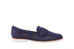Mokasyny Bayla-018 1133-X87 Blue 018508, Granat, Skóra naturalna - 36. Niebieskie mokasyny Bayla, bez wzorów, ze skóry, z okrągłym noskiem. W wyprzedaży za 89.10 zł.