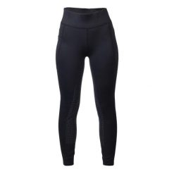 Damskie legginsy jeździeckie z pełną przyczepnością HKM Mesh II. Czarne legginsy HKM, bez wzorów, z materiału. Za 302.50 zł.