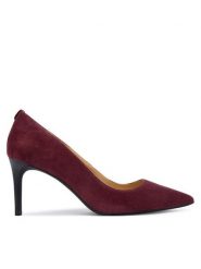 MICHAEL Michael Kors Szpilki Alina 40F5HNMP1S Bordowy. Czerwone szpilki MICHAEL Michael Kors, bez wzorów, ze skóry, bez obcasa, na szpilce, bez zapięcia. Za 499.99 zł.