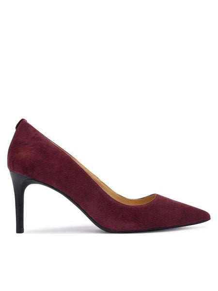 MICHAEL Michael Kors Szpilki Alina 40F5HNMP1S Bordowy. Czerwone szpilki MICHAEL Michael Kors, bez wzorów, ze skóry, bez obcasa, na szpilce, bez zapięcia. Za 499.99 zł.