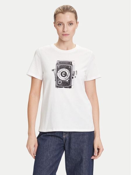 Weekend Max Mara T-Shirt Guglia 2525976031 Biały Regular Fit. Białe t-shirty Weekend Max Mara, xl, bez wzorów, z bawełny, bez kołnierzyka, bez ramiączek. Za 259.99 zł.