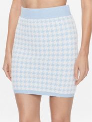 Guess Spódnica mini W4RD65 Z3DA0 Niebieski Regular Fit. Niebieskie spódnice Guess, xxl, z aplikacjami, z syntetyku, mini. Za 379.99 zł.